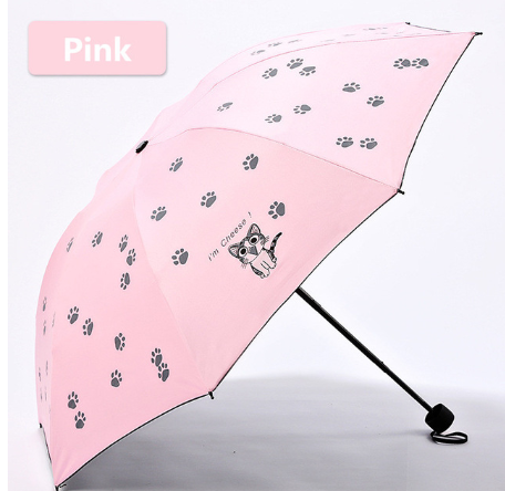 Girls Umbrellas Cartoon Cats Printed