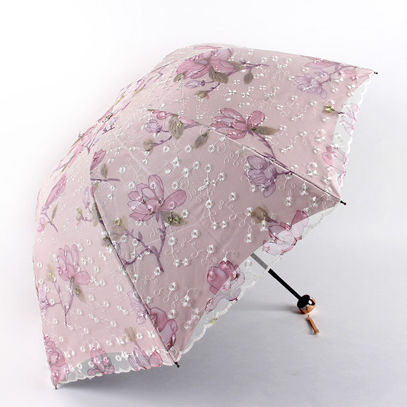 Double Lace Embroidered Umbrella