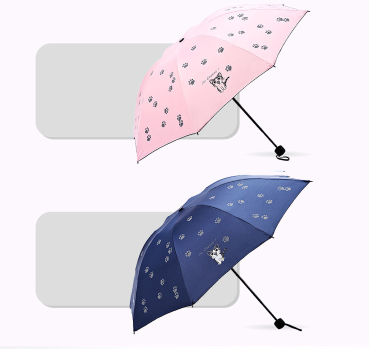 Girls Umbrellas Cartoon Cats Printed