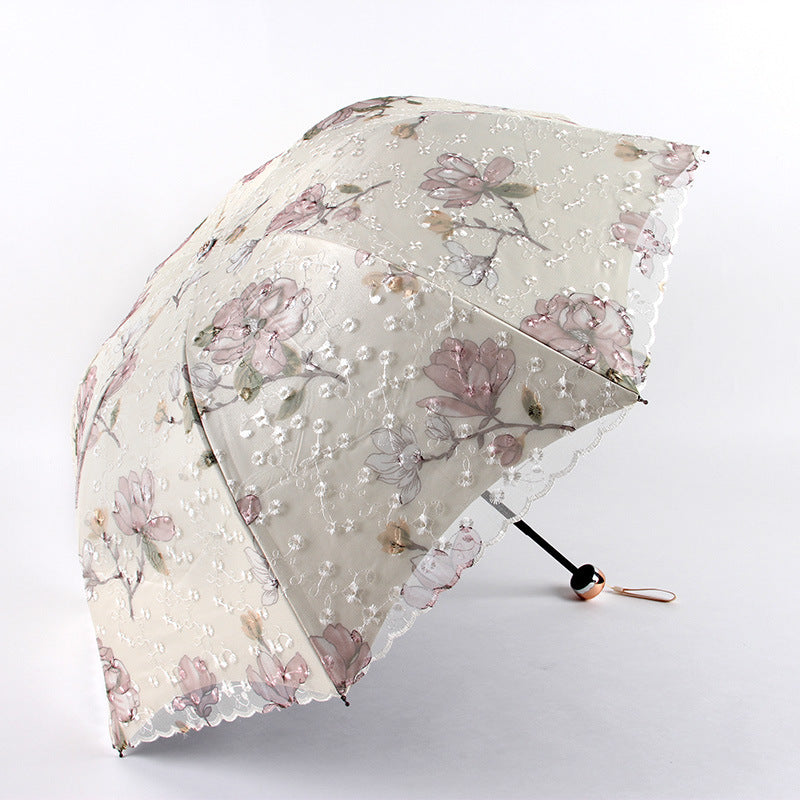 Double Lace Embroidered Umbrella