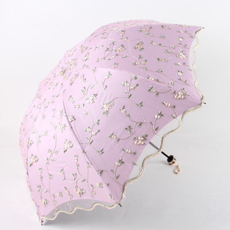 Double Lace Embroidered Umbrella