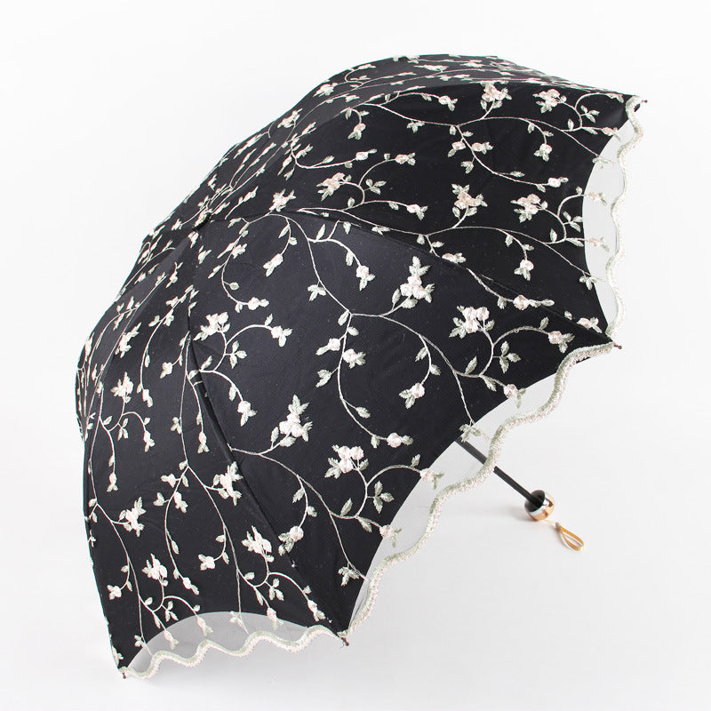 Double Lace Embroidered Umbrella